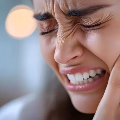 Persona adolorida que necesita atención de urgencia dental en Concepción